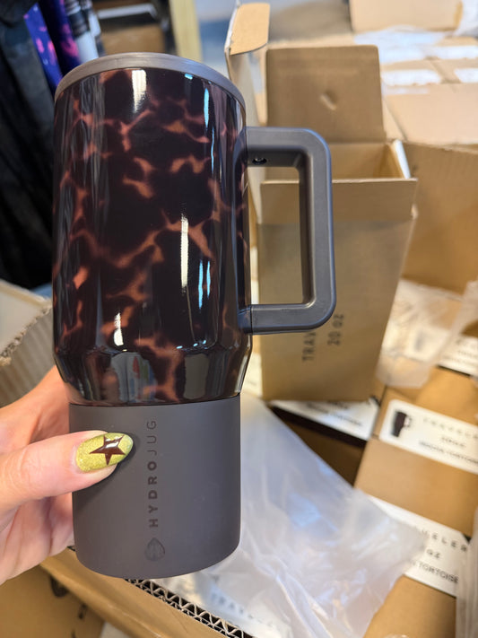 Hydro Jug Mocha Tortoise 20 oz Traveler Tumbler