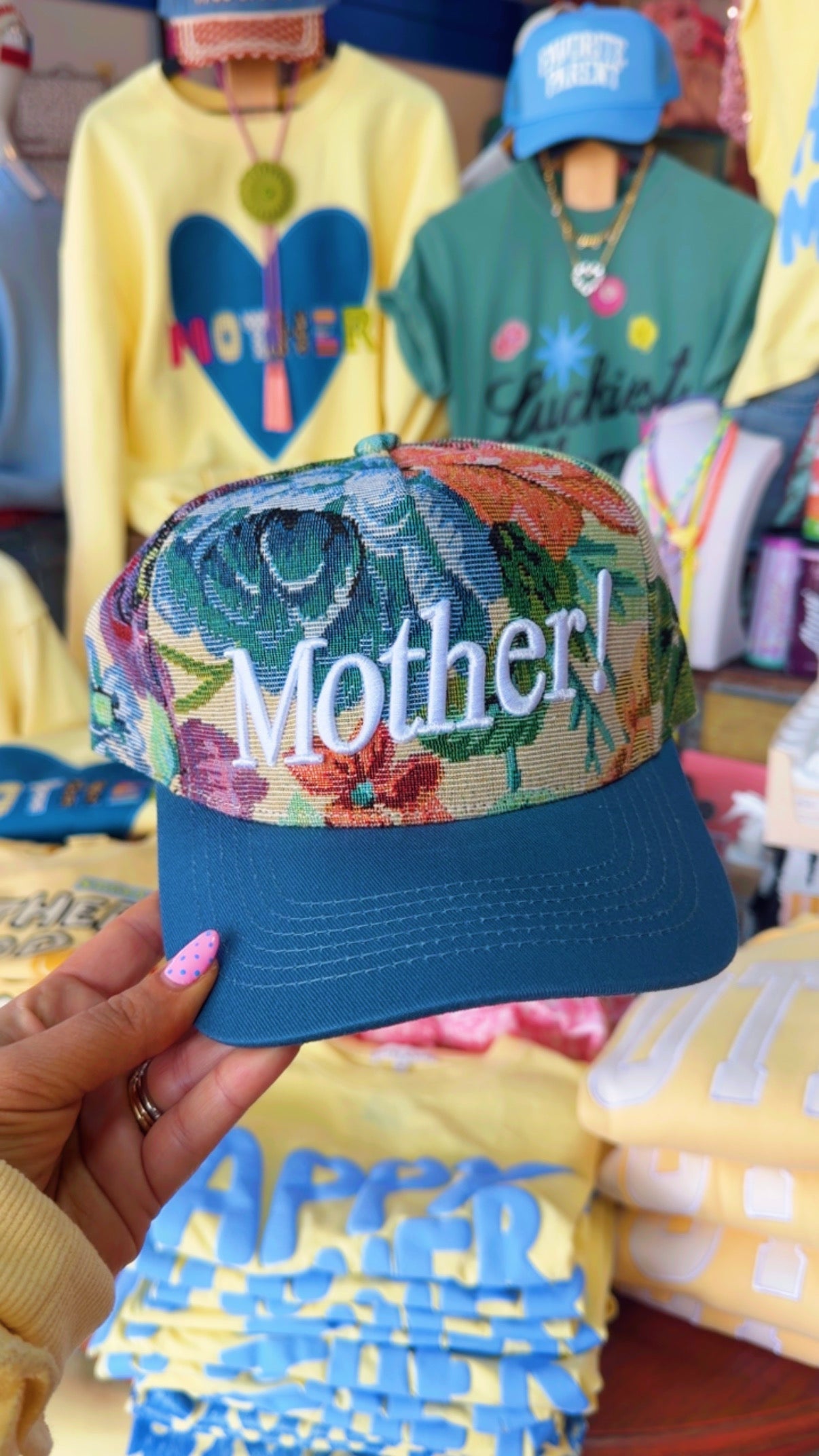 Mother Vintage Floral Fabric Trucker Hat
