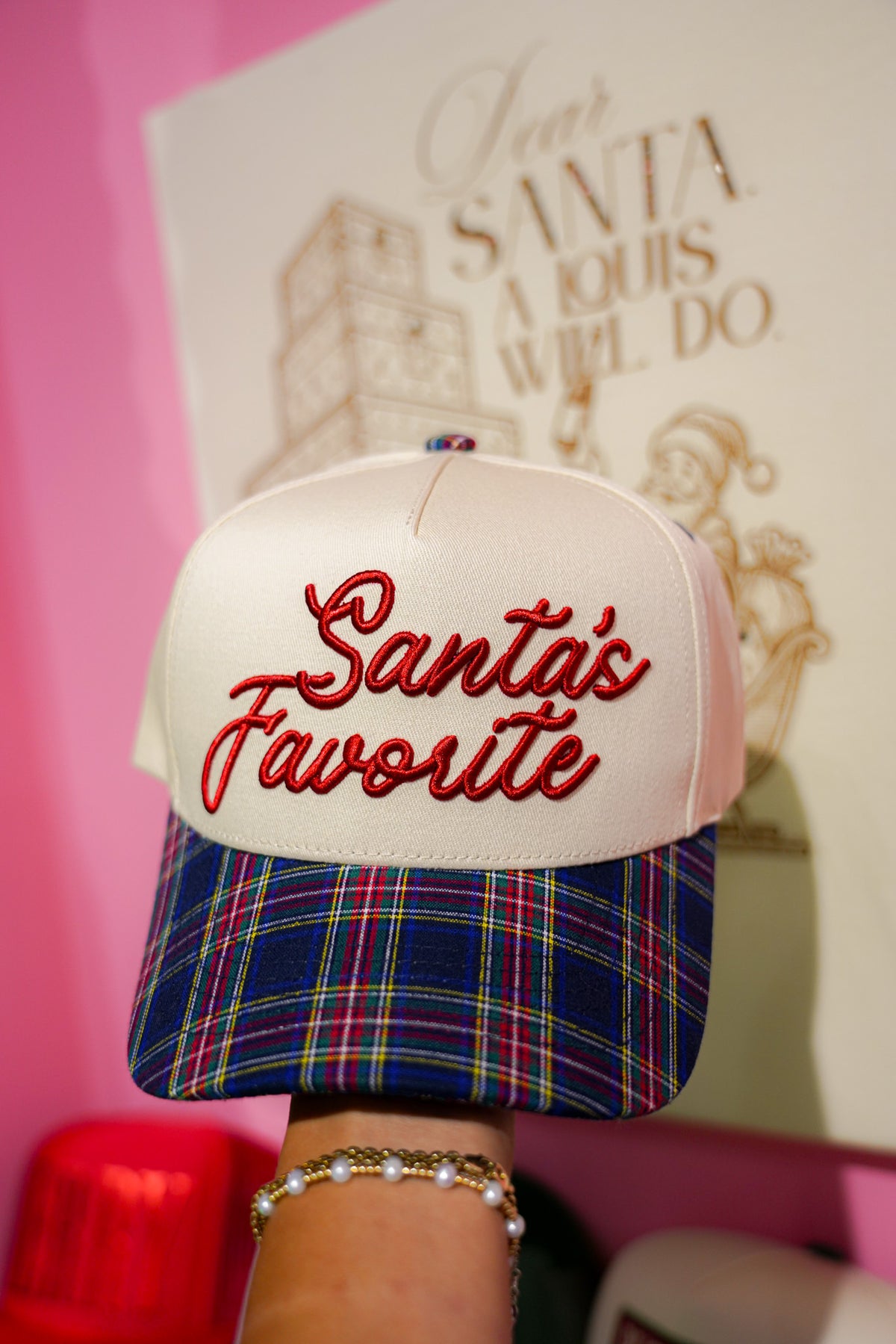 Santa’s Favorite Plaid Trucker Hat