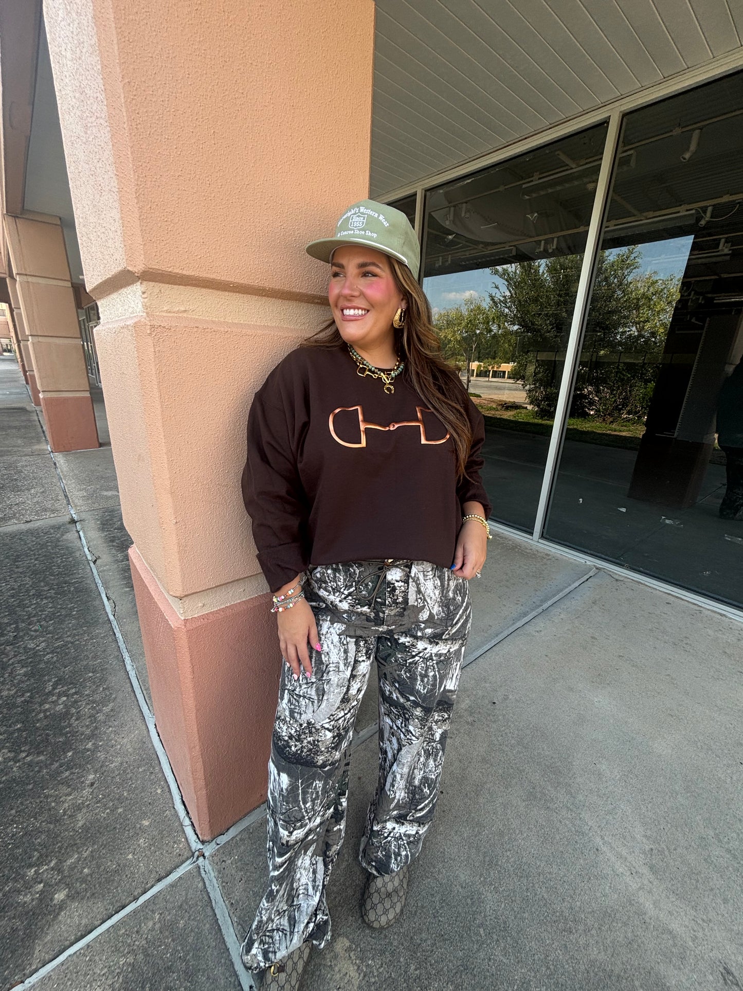 Brown/Gold Horse Bit Sweatshirt
