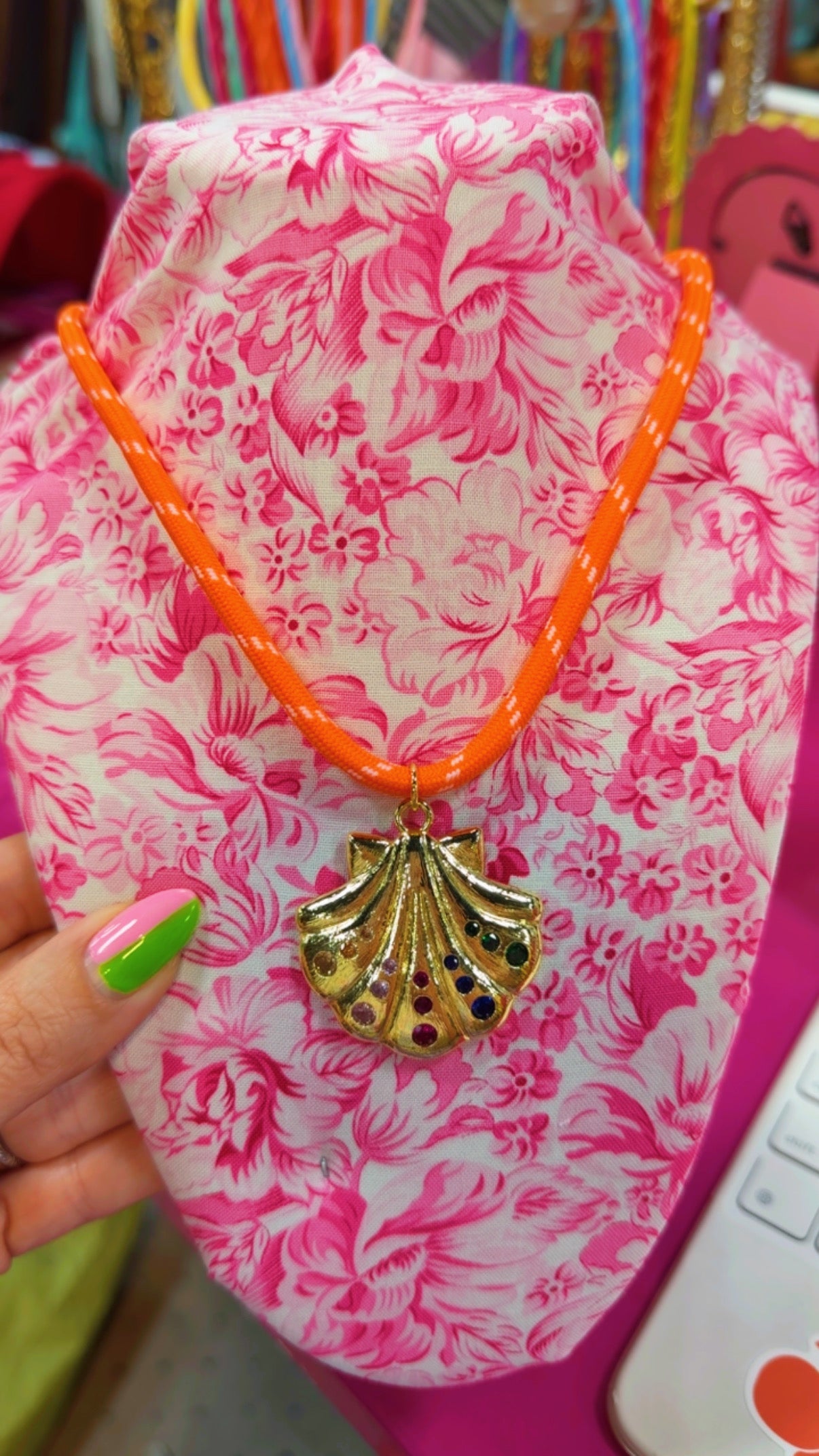 Moore Jewlz Orange Shell Necklace