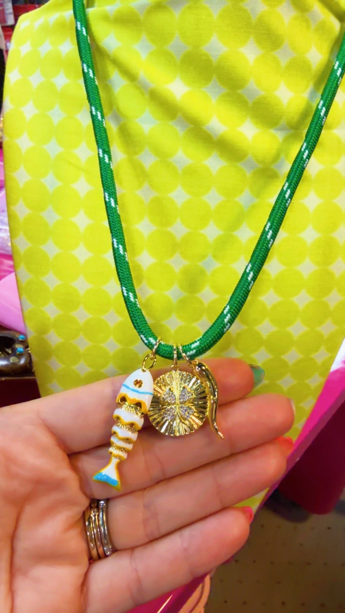 Moore Jewlz Green Cord Necklace