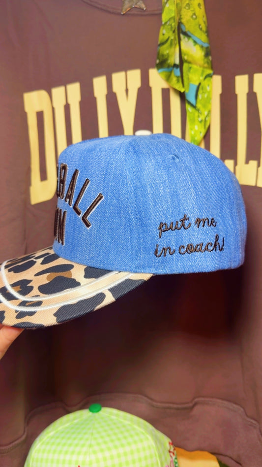 Baseball Mom Leopard Trucker Hat