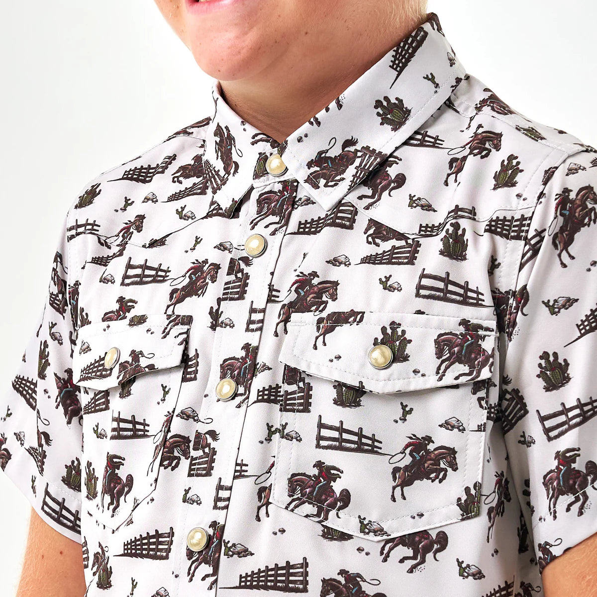 Burlebo Youth- Performance Western Shirt- Cowboy Country