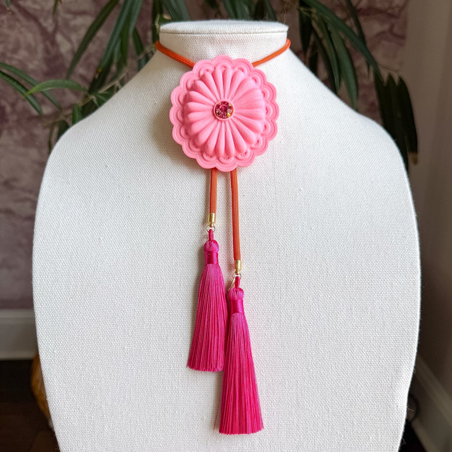 Concho Bolo-Pink with orange