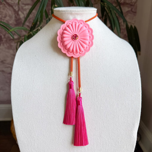 Concho Bolo-Pink with orange