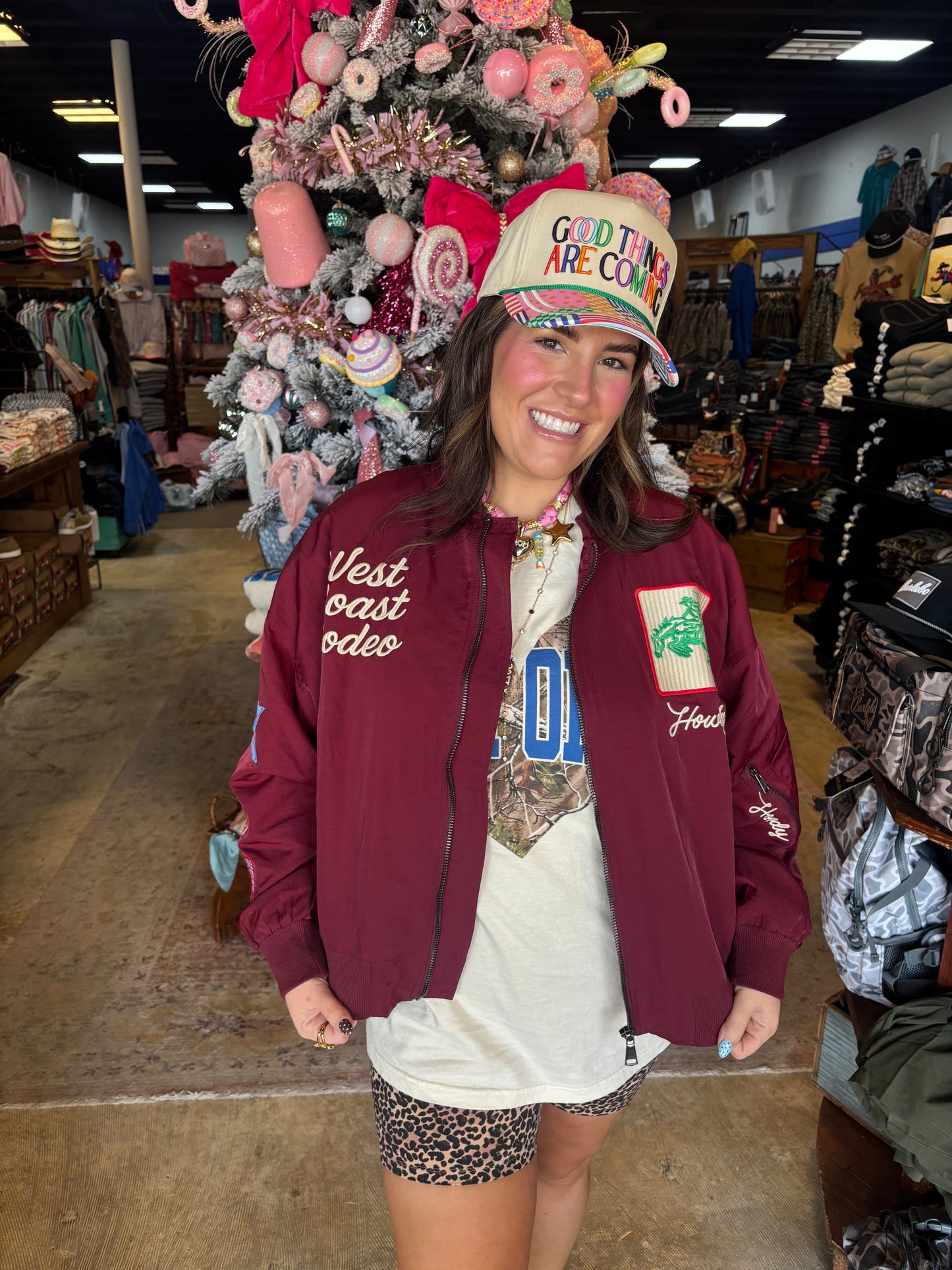 Rodeo Coast Bomber Jacket-MAROON