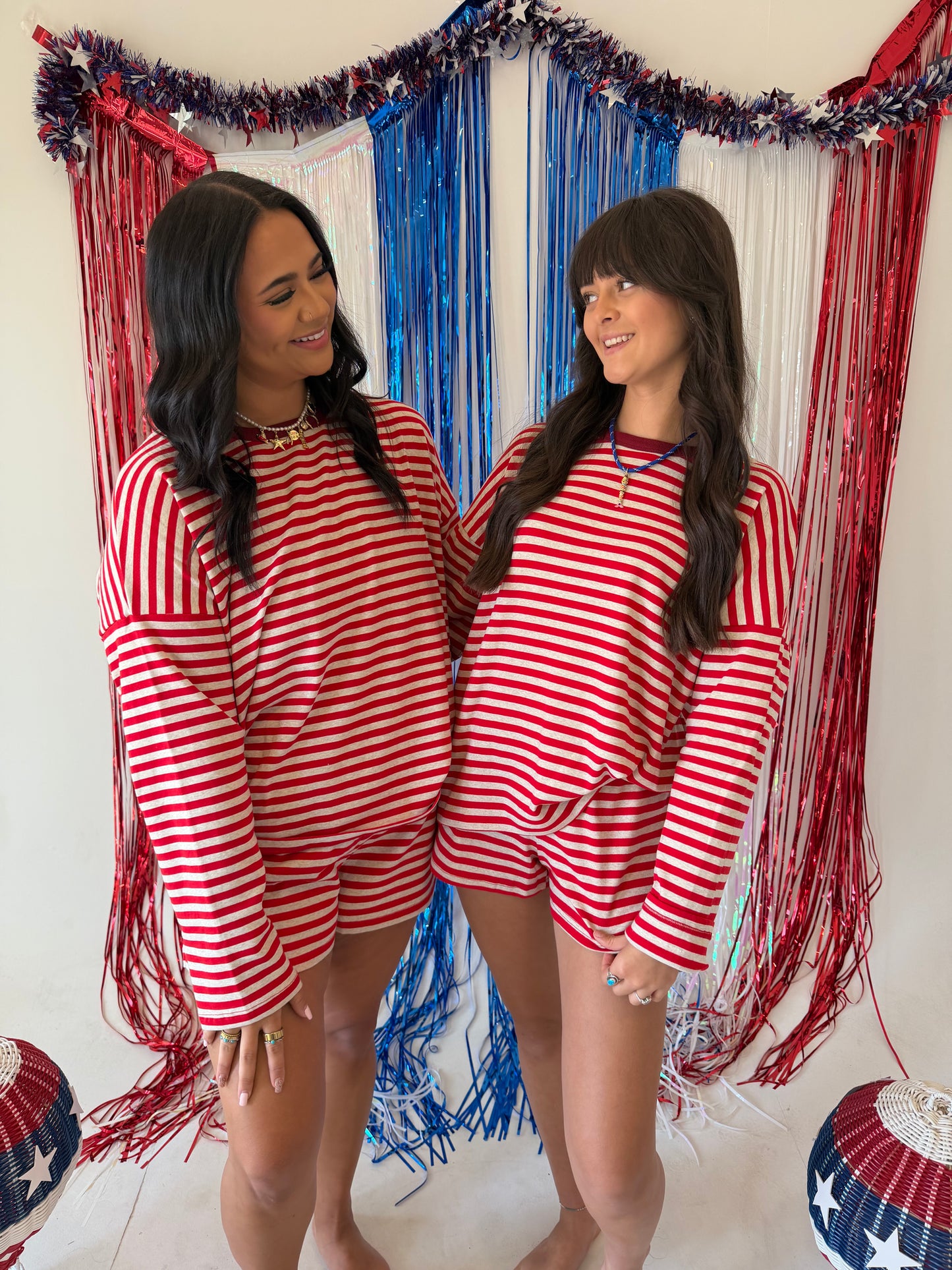 Red Daily Stripe Set