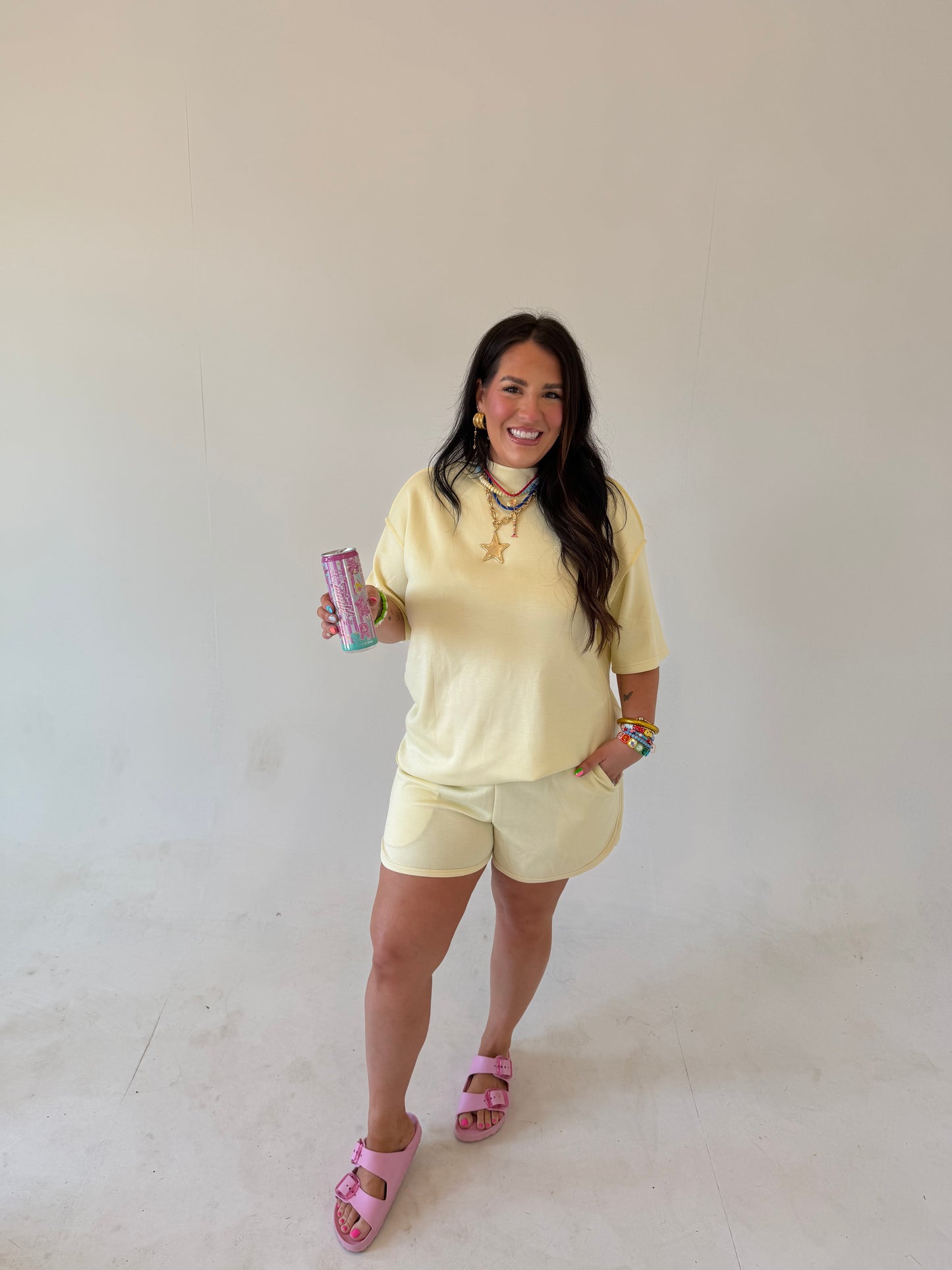Yellow Mockneck Set