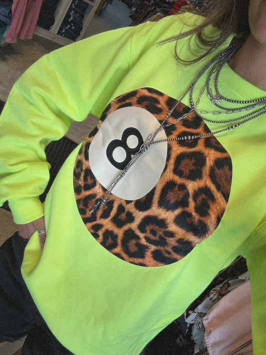 8 Ball Leopard/Neon Sweatshirt