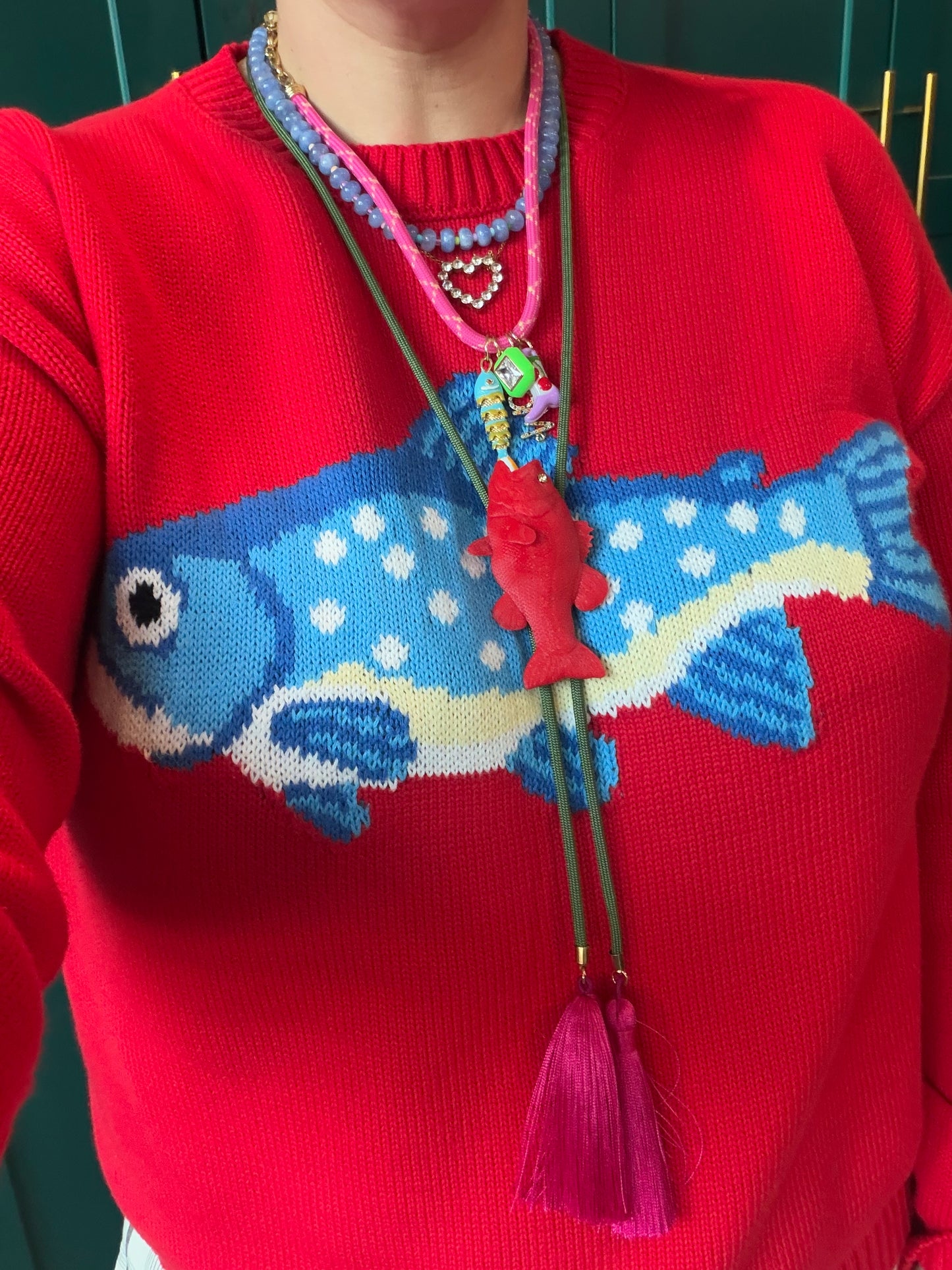 Red Fish Sweater