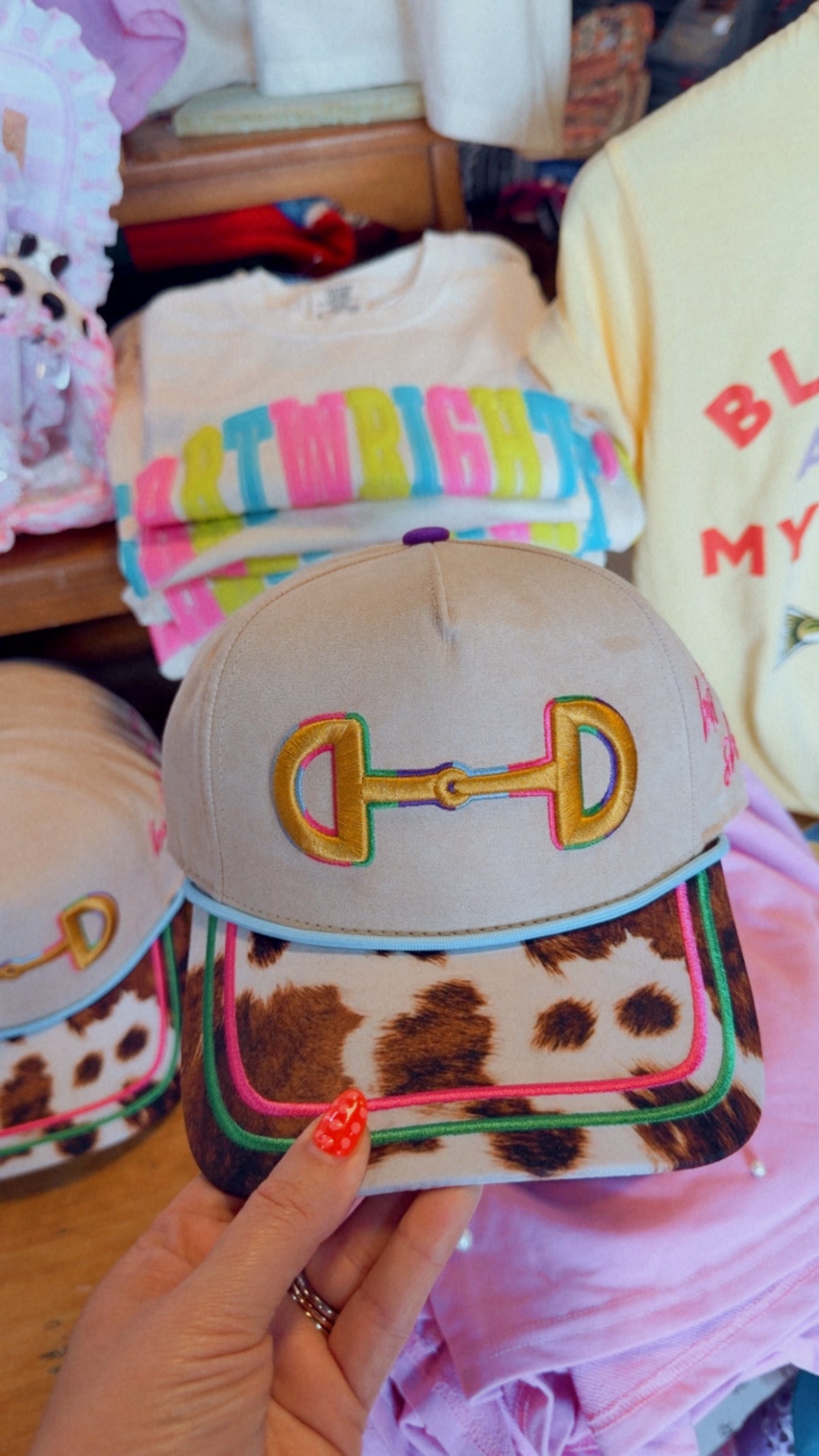 Horse Bit Cowprint Trucker Hat