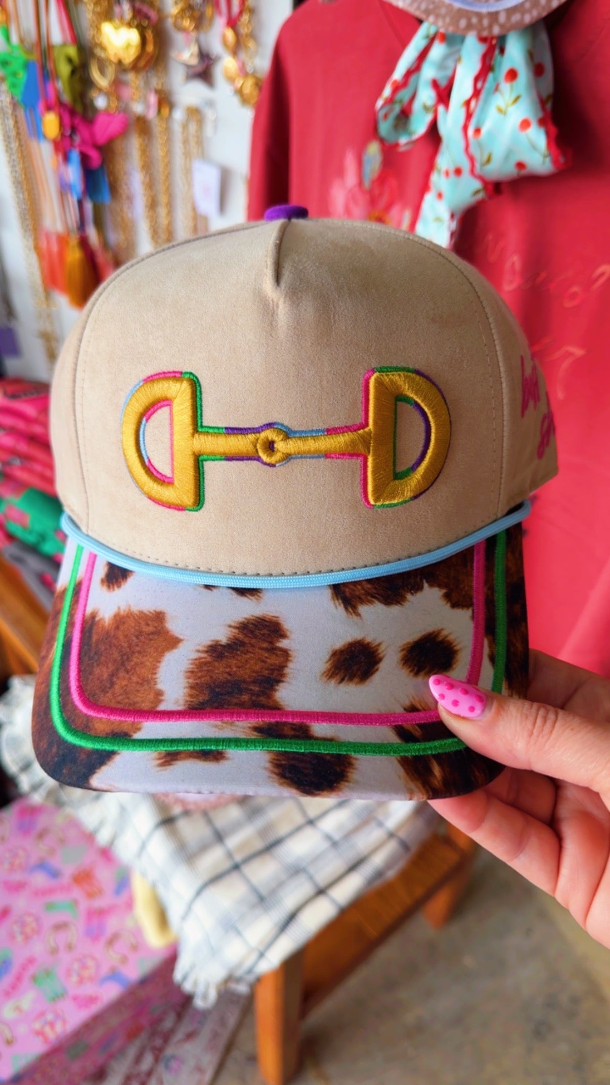 Horse Bit Cowprint Trucker Hat