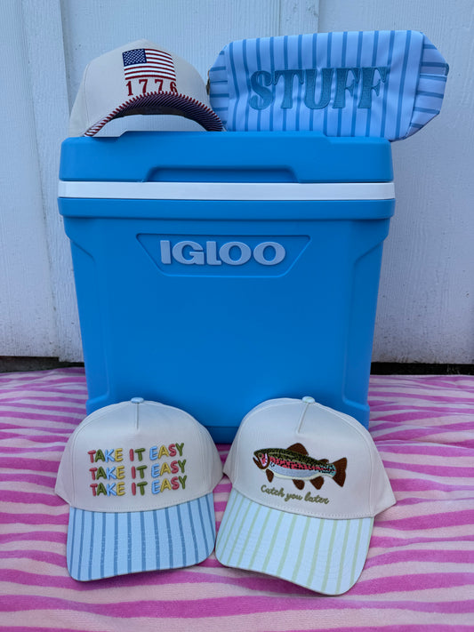 Catch You Later Stripe Bill Trucker Hat🐟