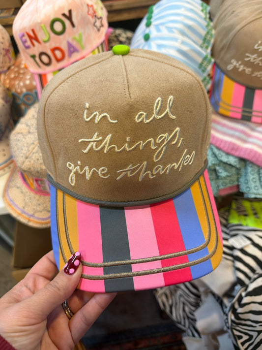 In All Good Things Give Thanks Trucker Hat