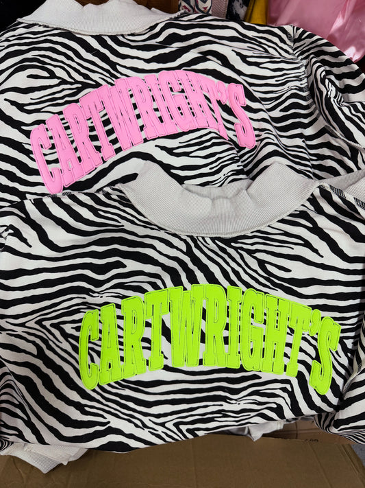Cartwright’s Zebra Mockneck Short Set💚🦓🩷