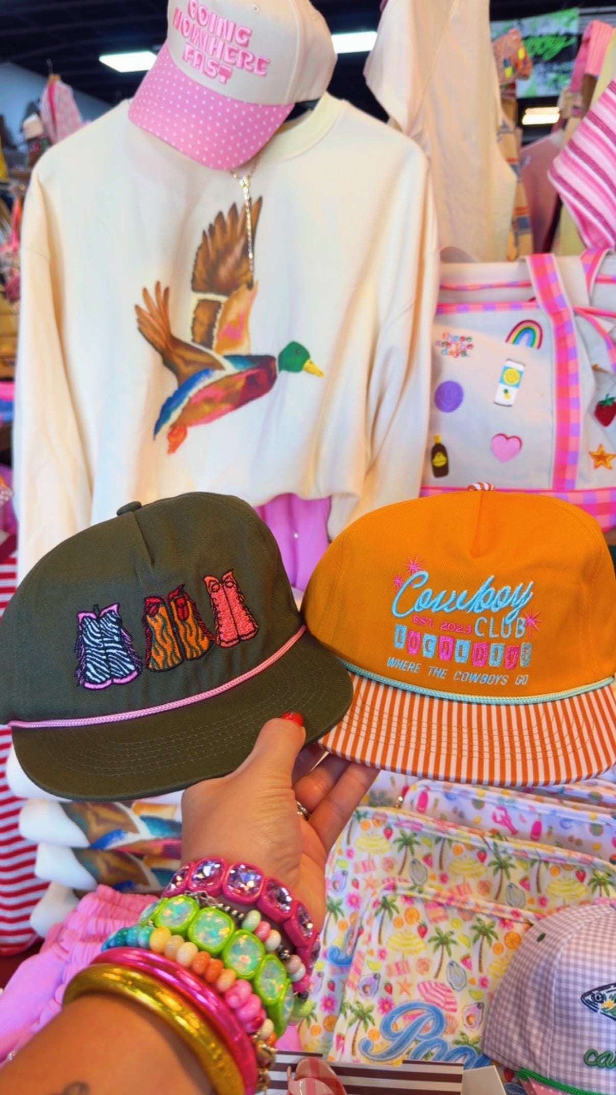 Cowboy Club Orange Stripe Trucker Hat