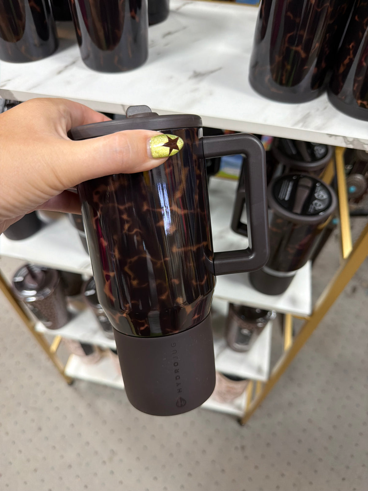 Hydro Jug Mocha Tortoise 20 oz Traveler Tumbler