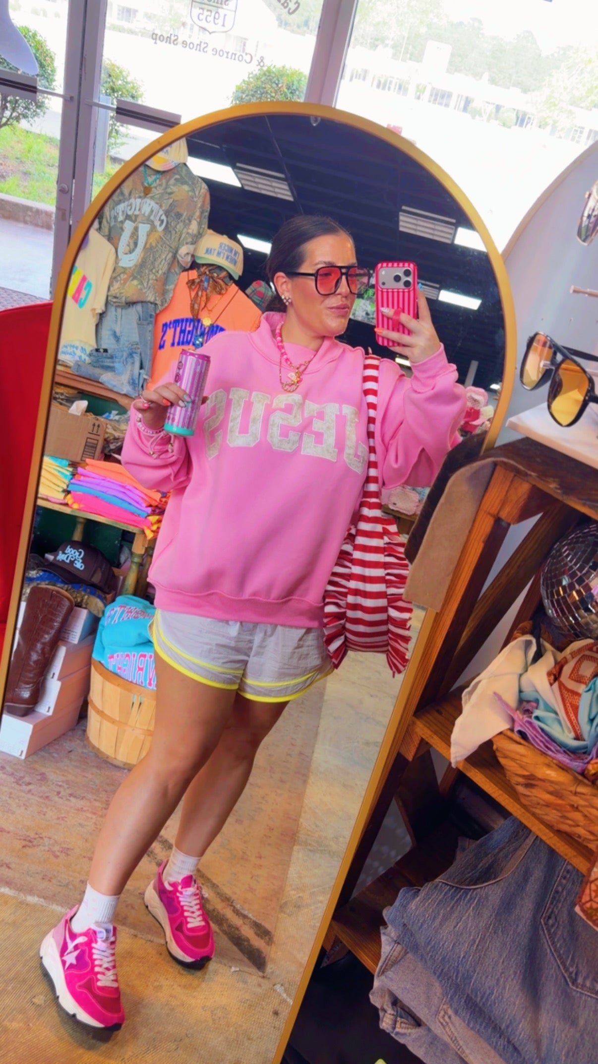 PINK Jesus Mockneck
