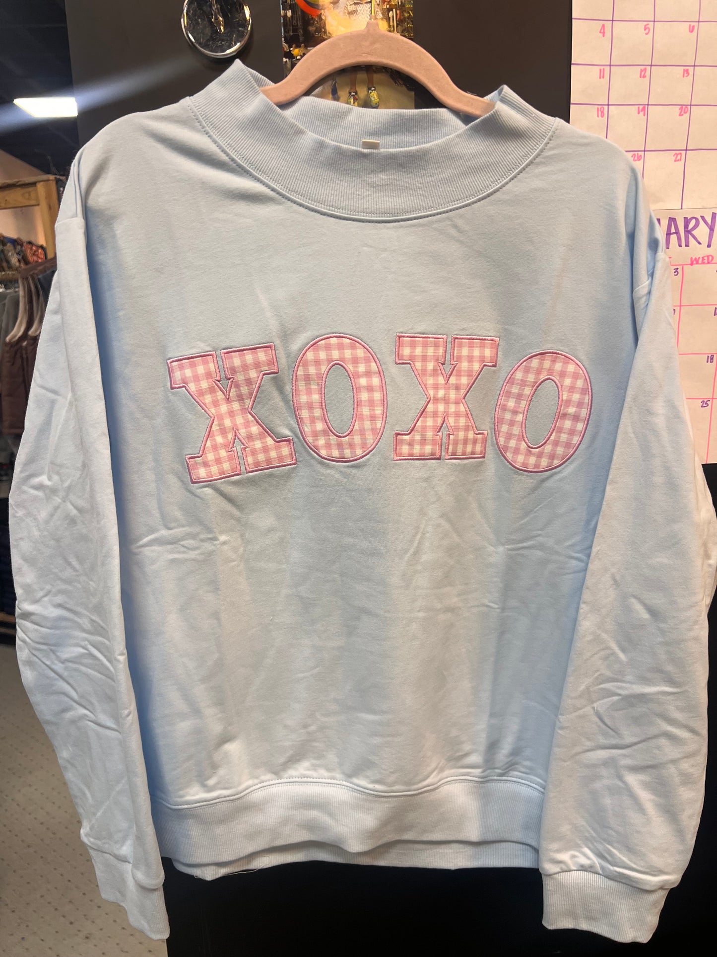 XOXO Mockneck & Gingham Short Set