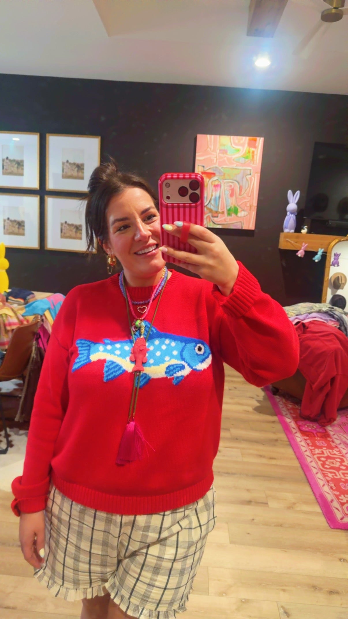 Red Fish Sweater