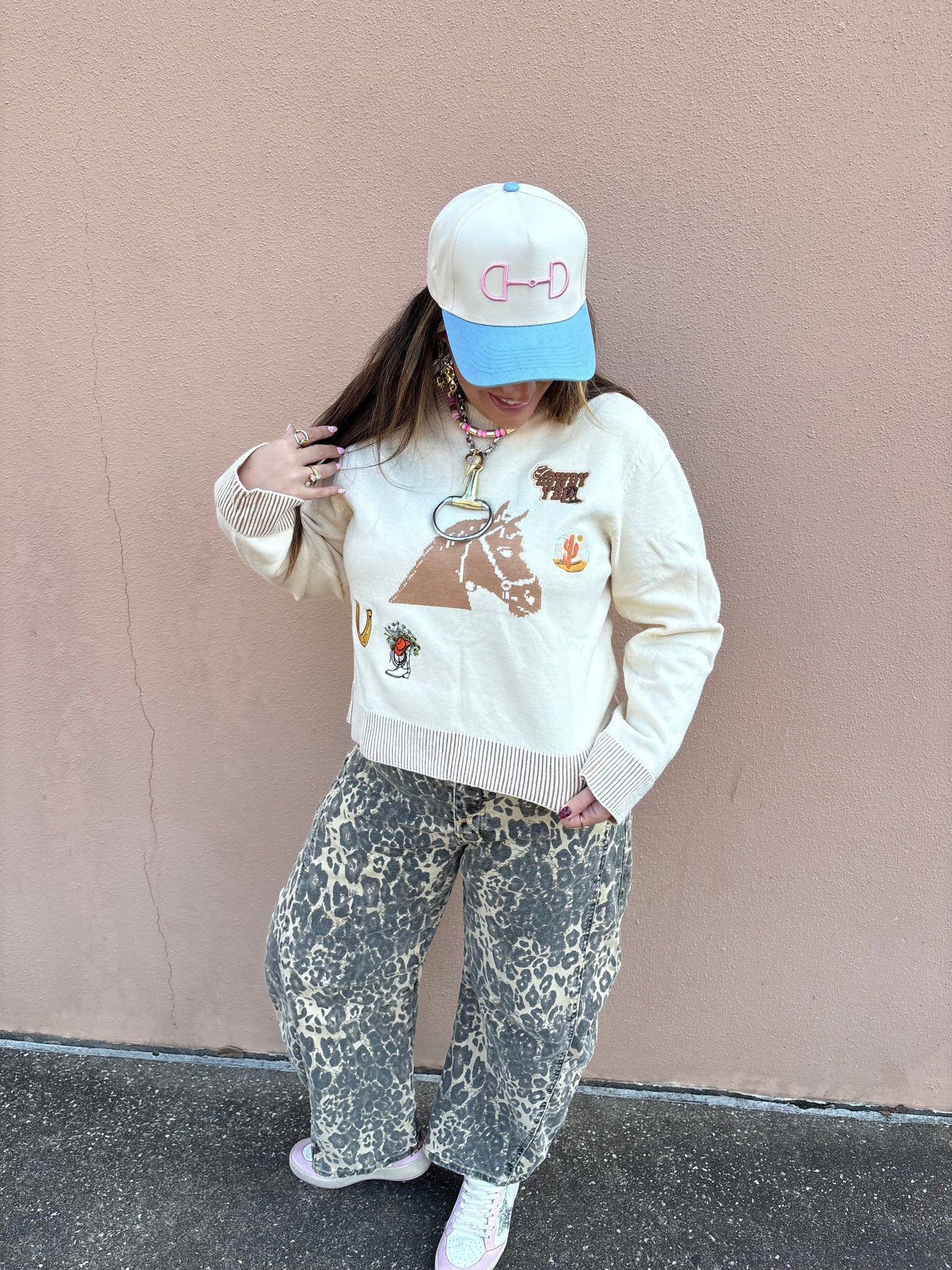 Patch Horse Sweater