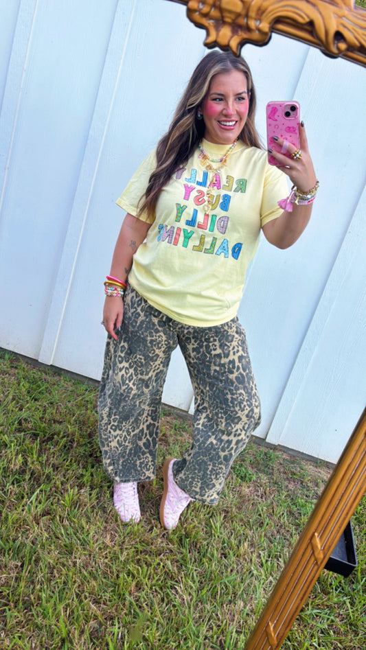 Really Busy Dilly Dallying Butter Yellow Tshirt