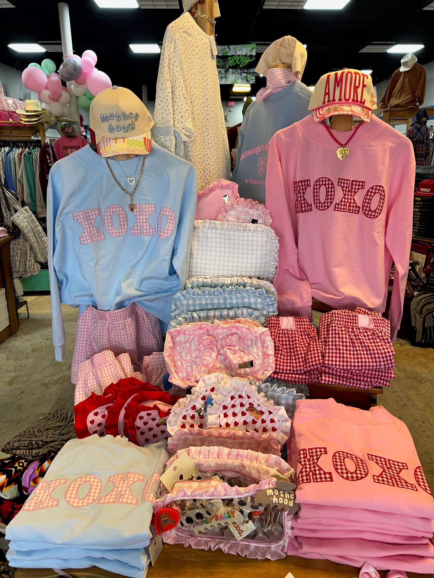 XOXO Mockneck & Gingham Short Set