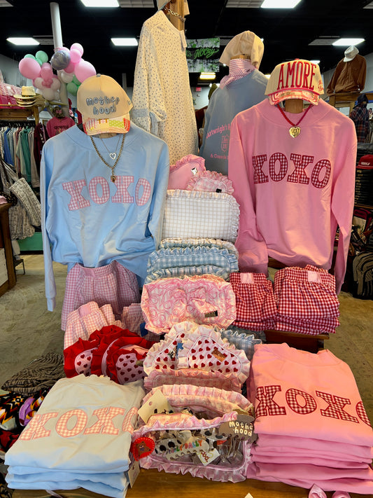 XOXO Mockneck & Gingham Short Set