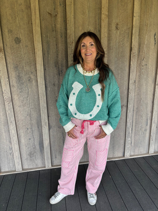Turquoise Horseshoe Sweater