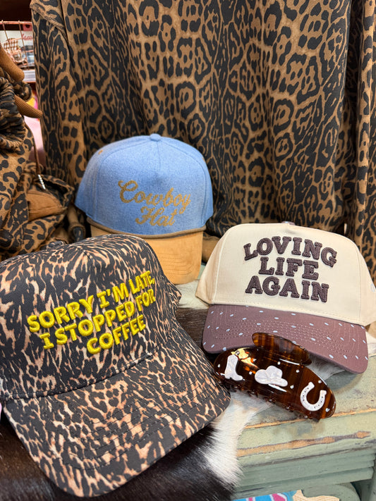 Cowboy Hat Denim Trucker Hat