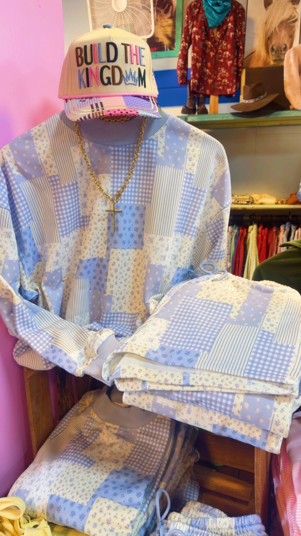 Patchwork Blue Short Set