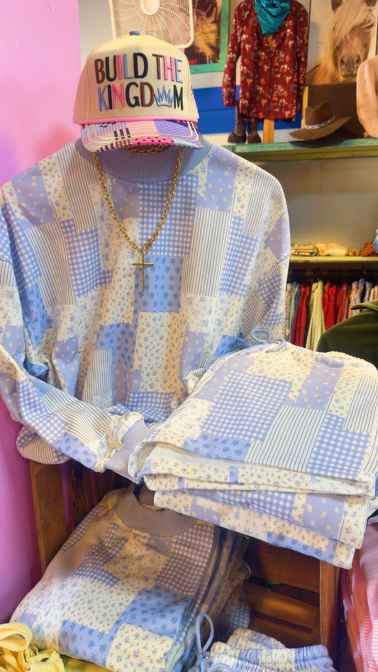 Patchwork Blue Short Set