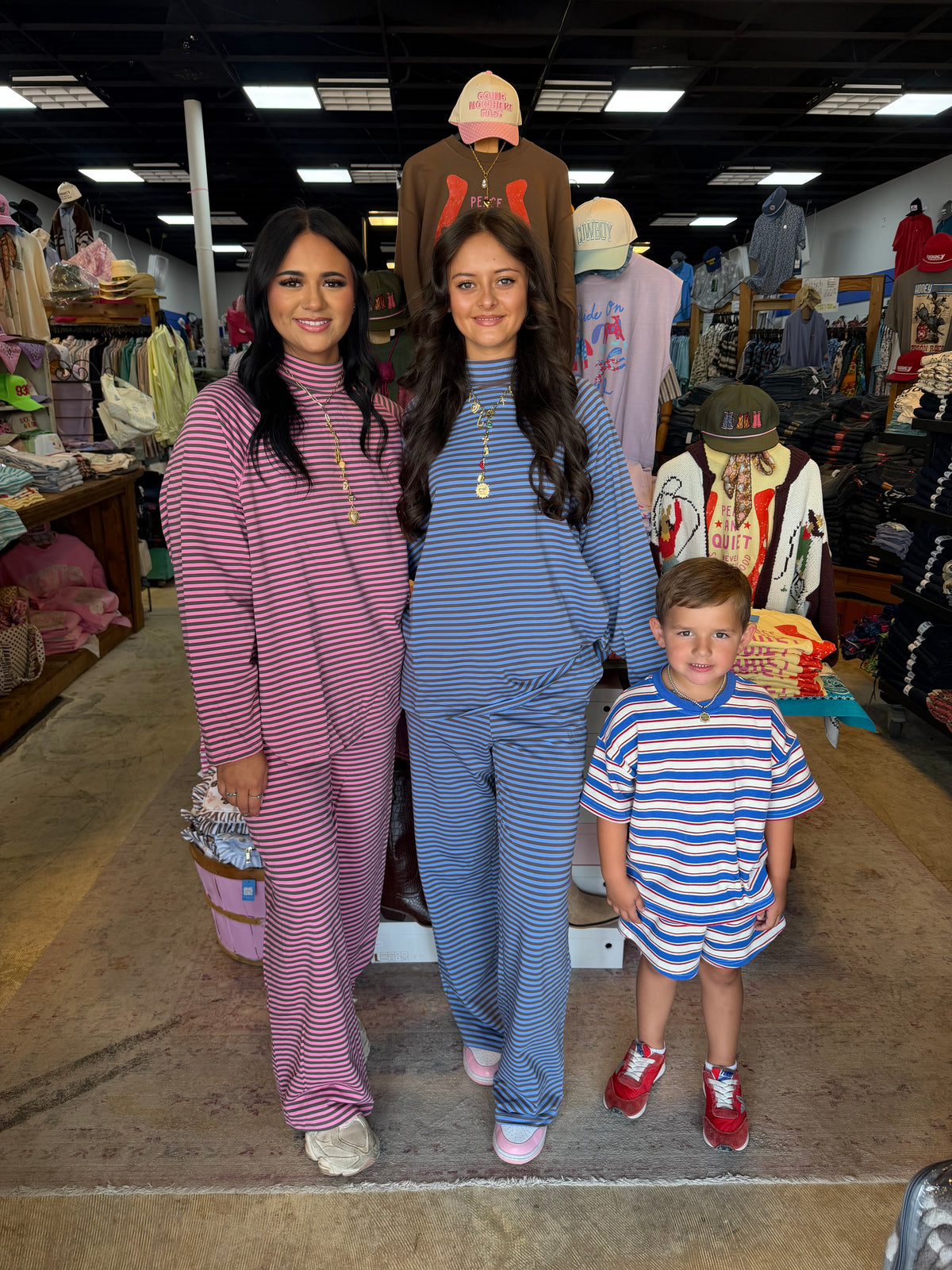 Brown + Blue Stripe Mockneck Pant Set💙🤎