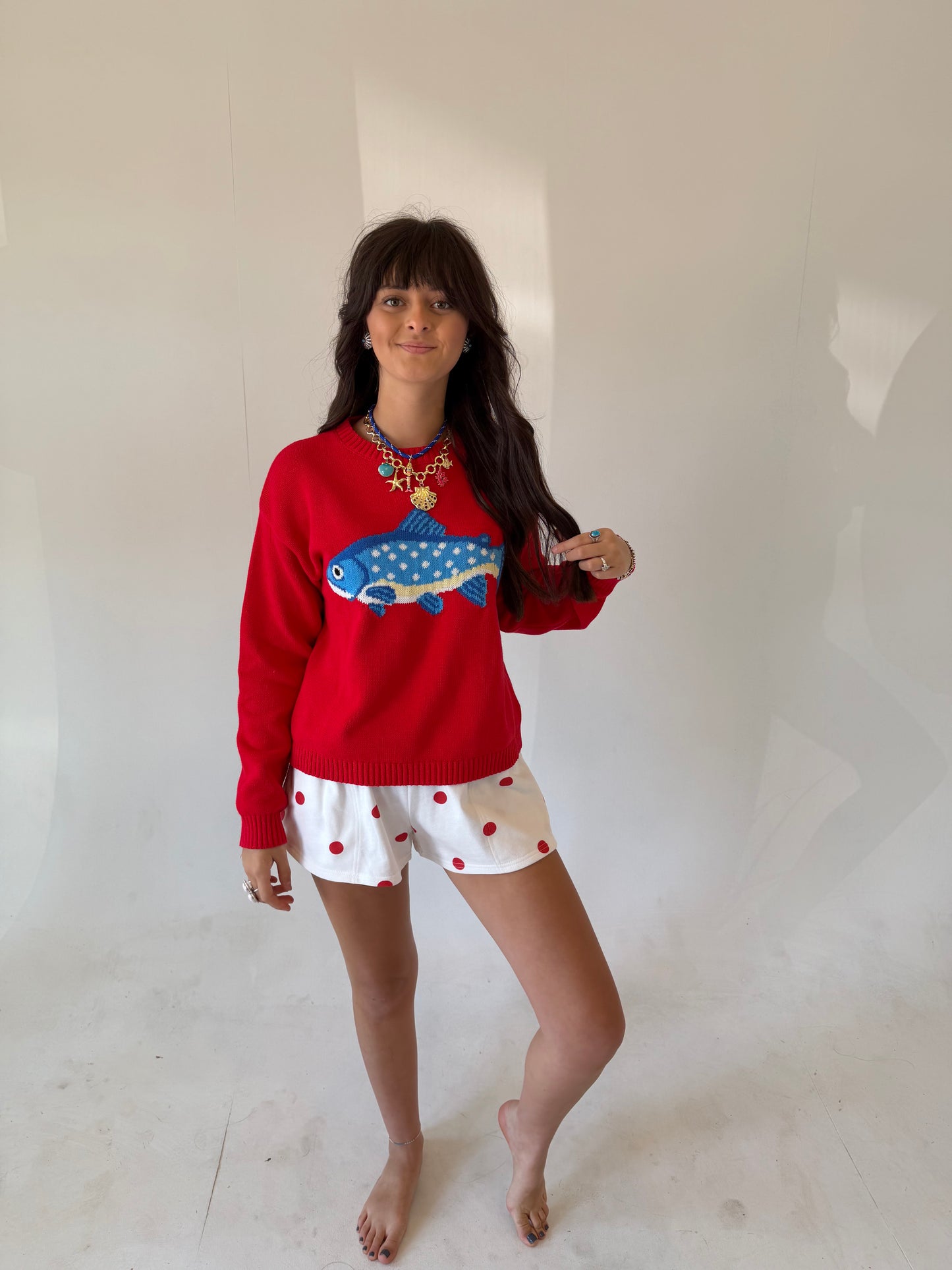 Red Fish Sweater