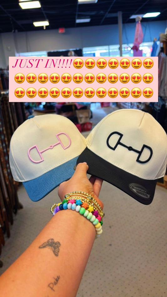 Denim & Pink Horse Bit Trucker Hat