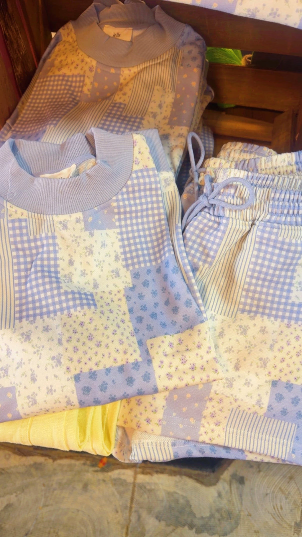 Patchwork Blue Short Set