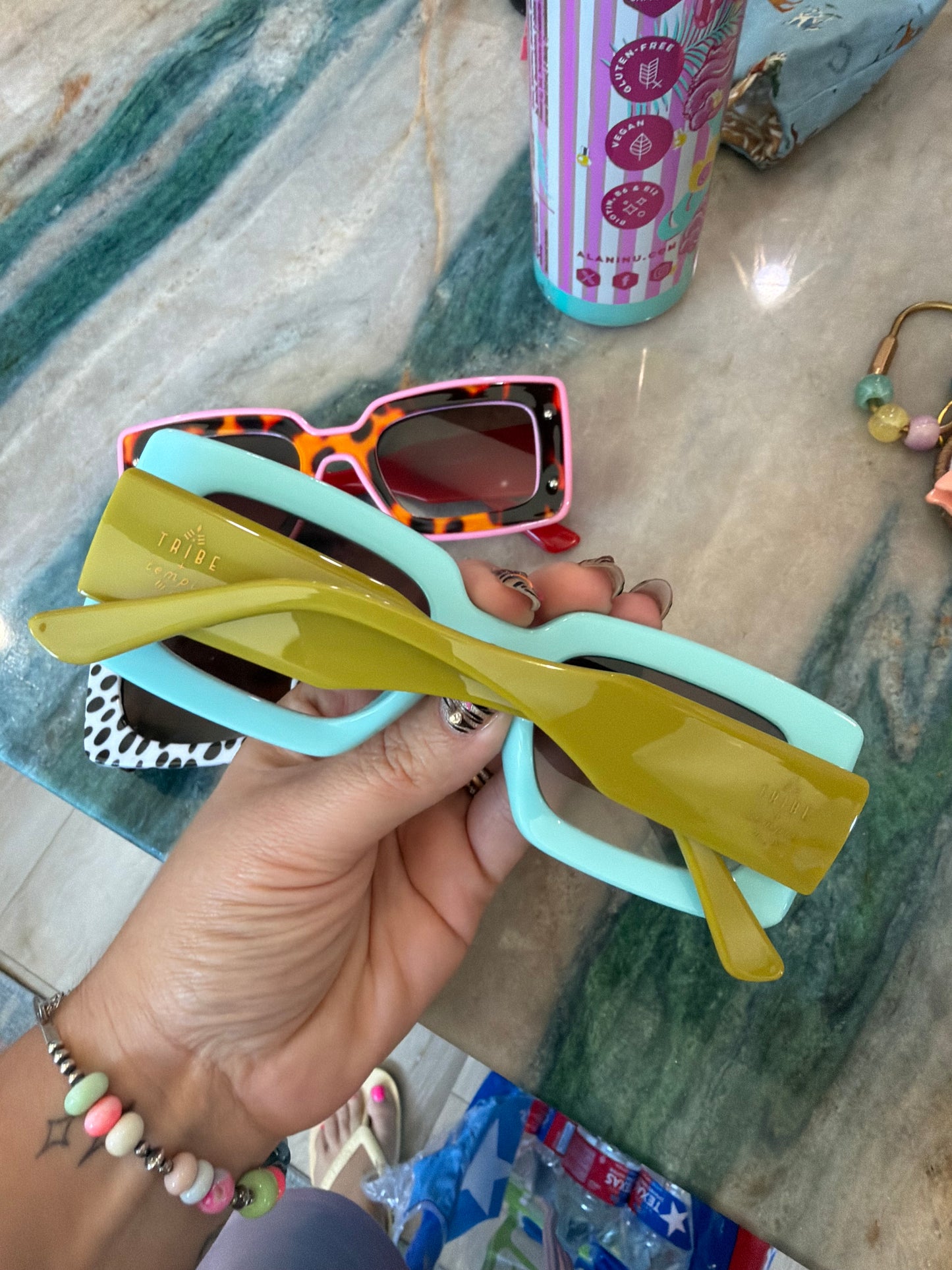 Tortoise Sunglasses-Green & Turquoise🕶️💚🩵