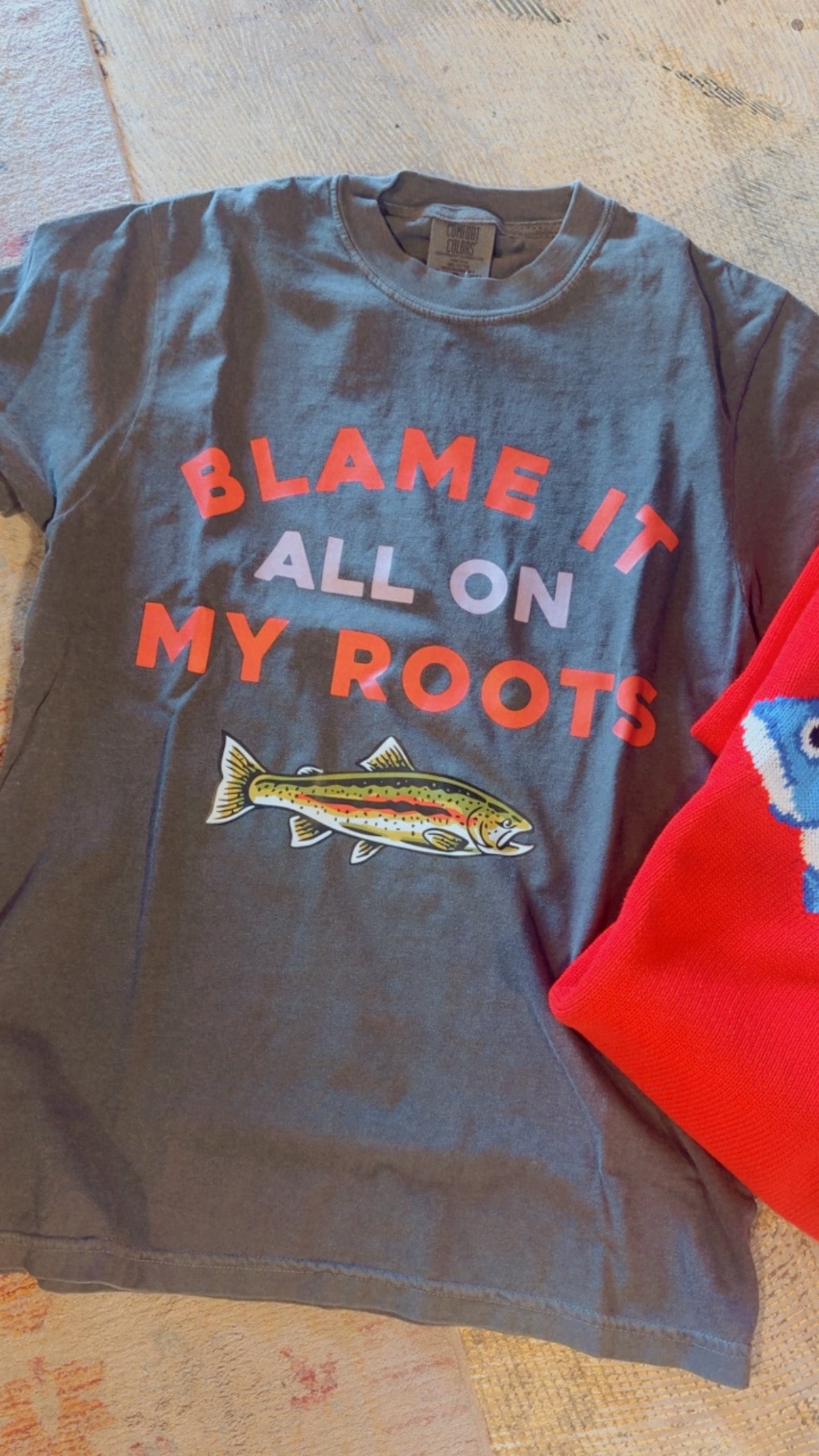 Blame It On My Roots-Gray Tshirt