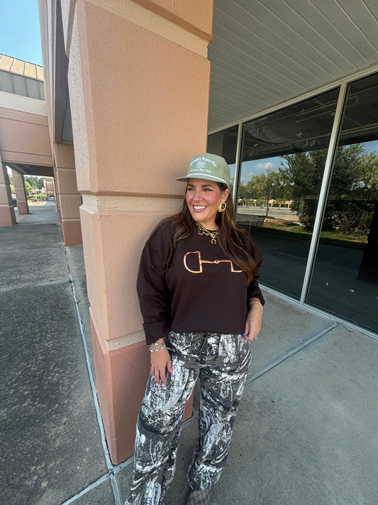 Brown/Gold Horse Bit Sweatshirt