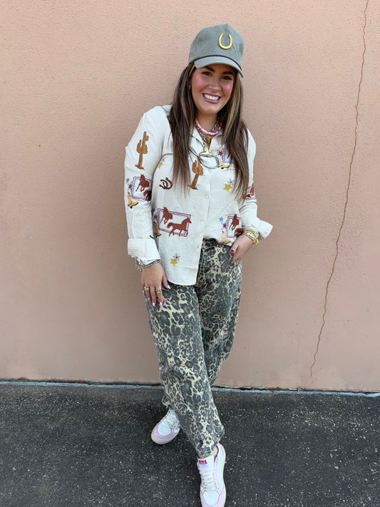 Embroidered Western Blouse