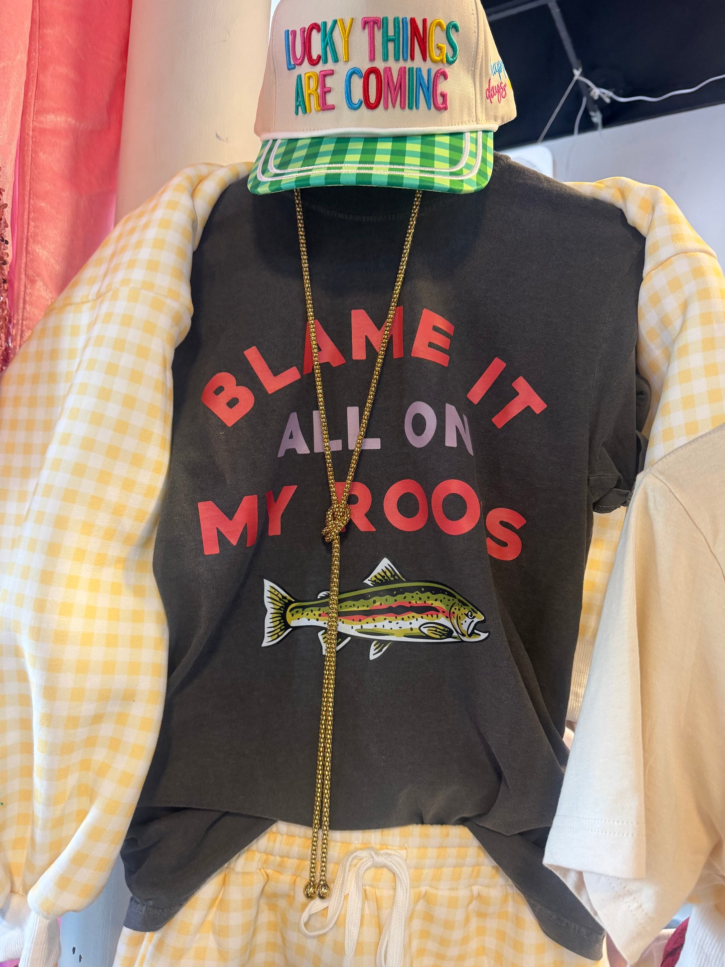 Blame It On My Roots-Gray Tshirt