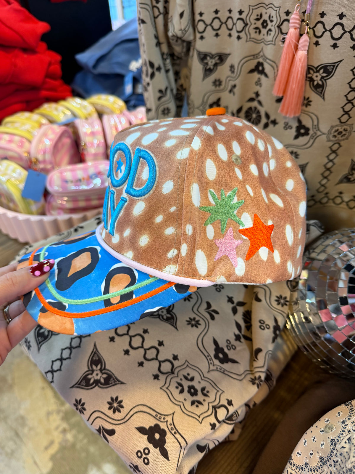 Good Day Fawn Print&Cheetah Trucker Hat
