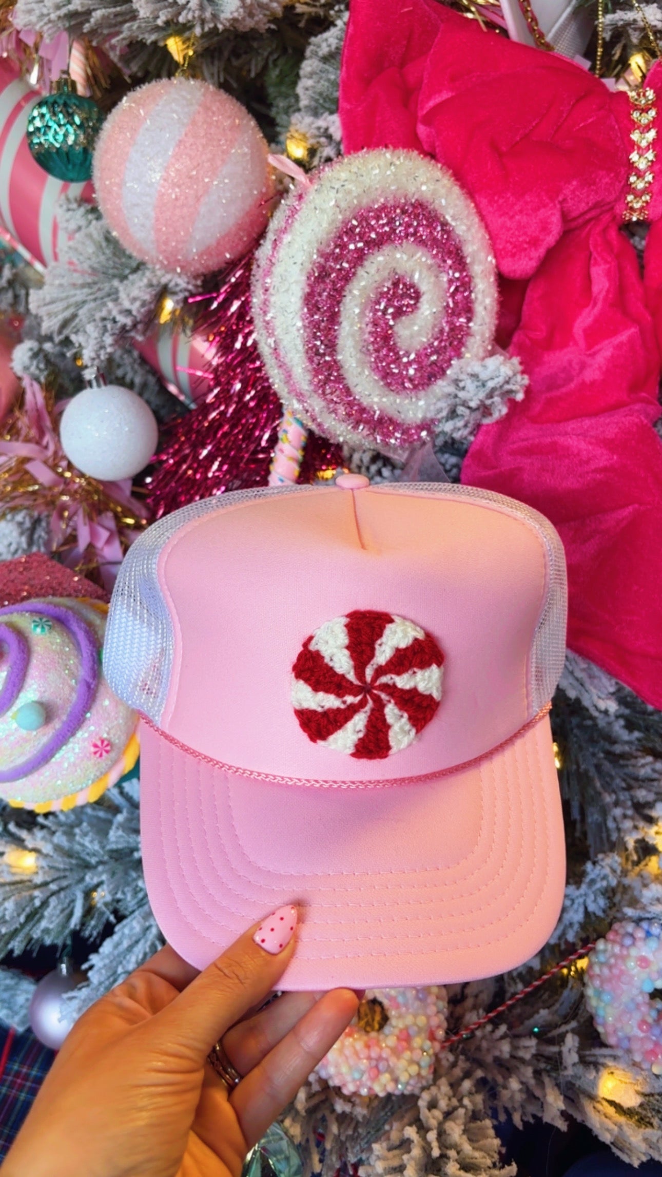 Peppermint Holiday Trucker Hat