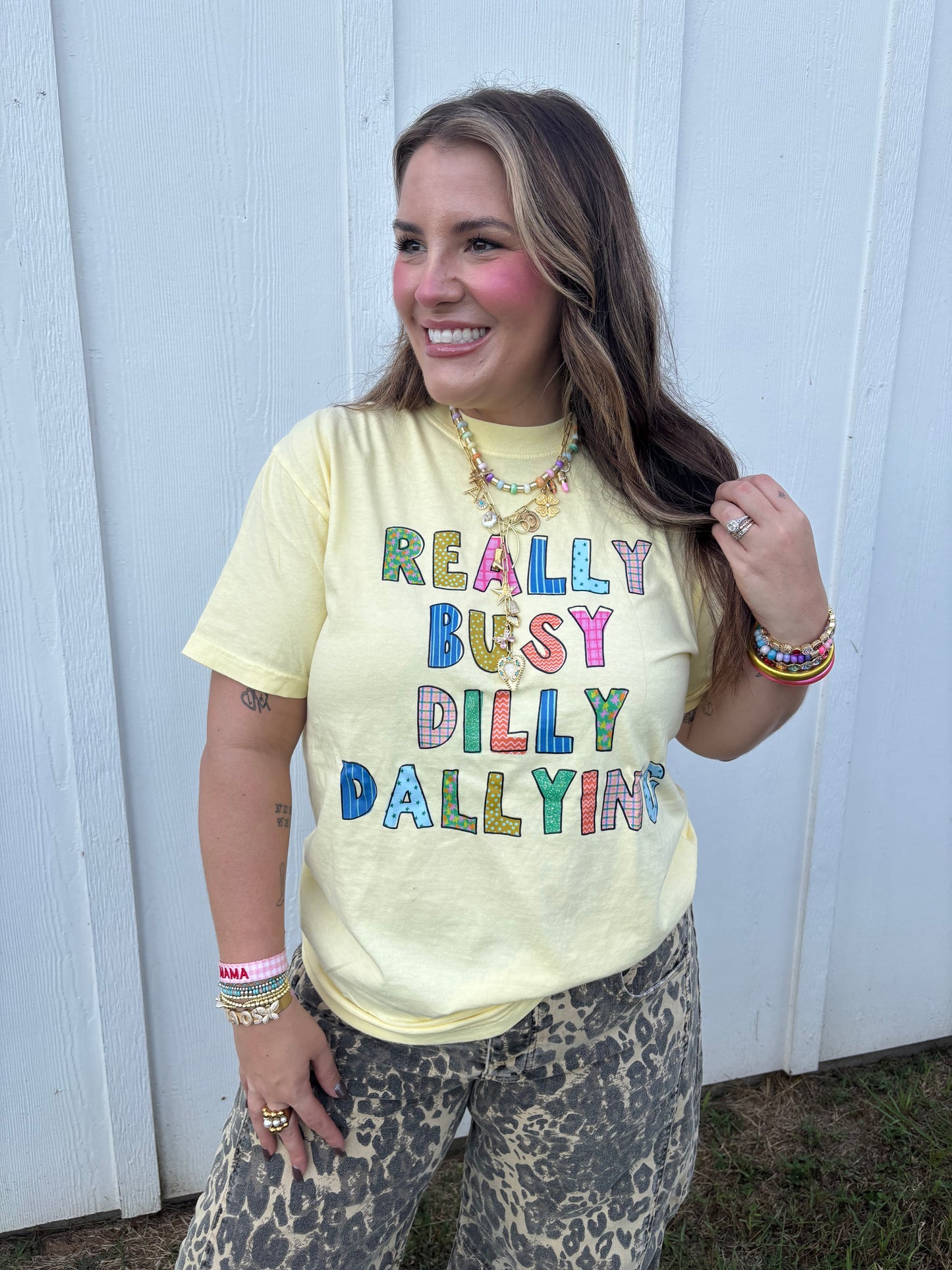 Really Busy Dilly Dallying Butter Yellow Tshirt