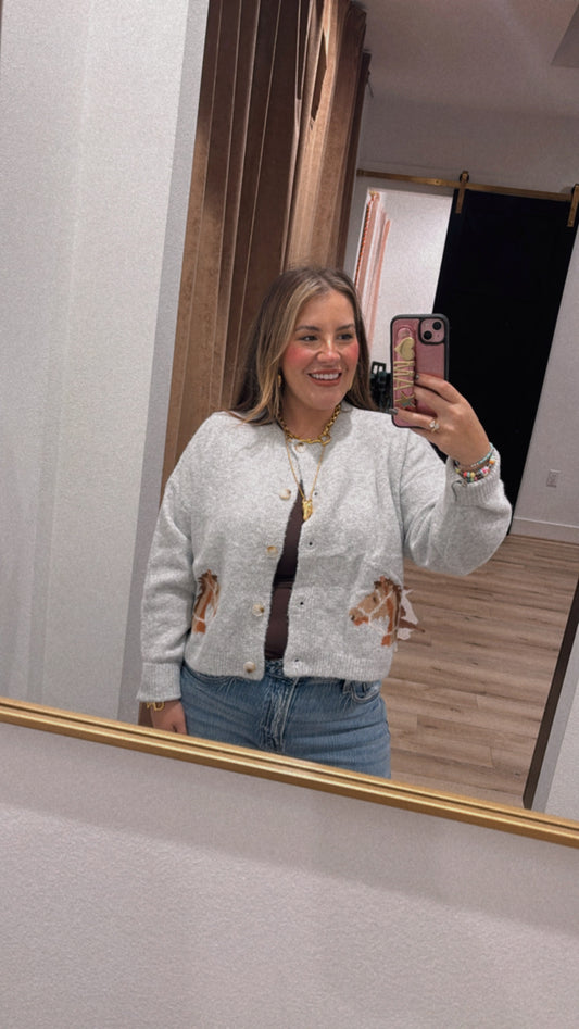 Gray Horse Cardigan