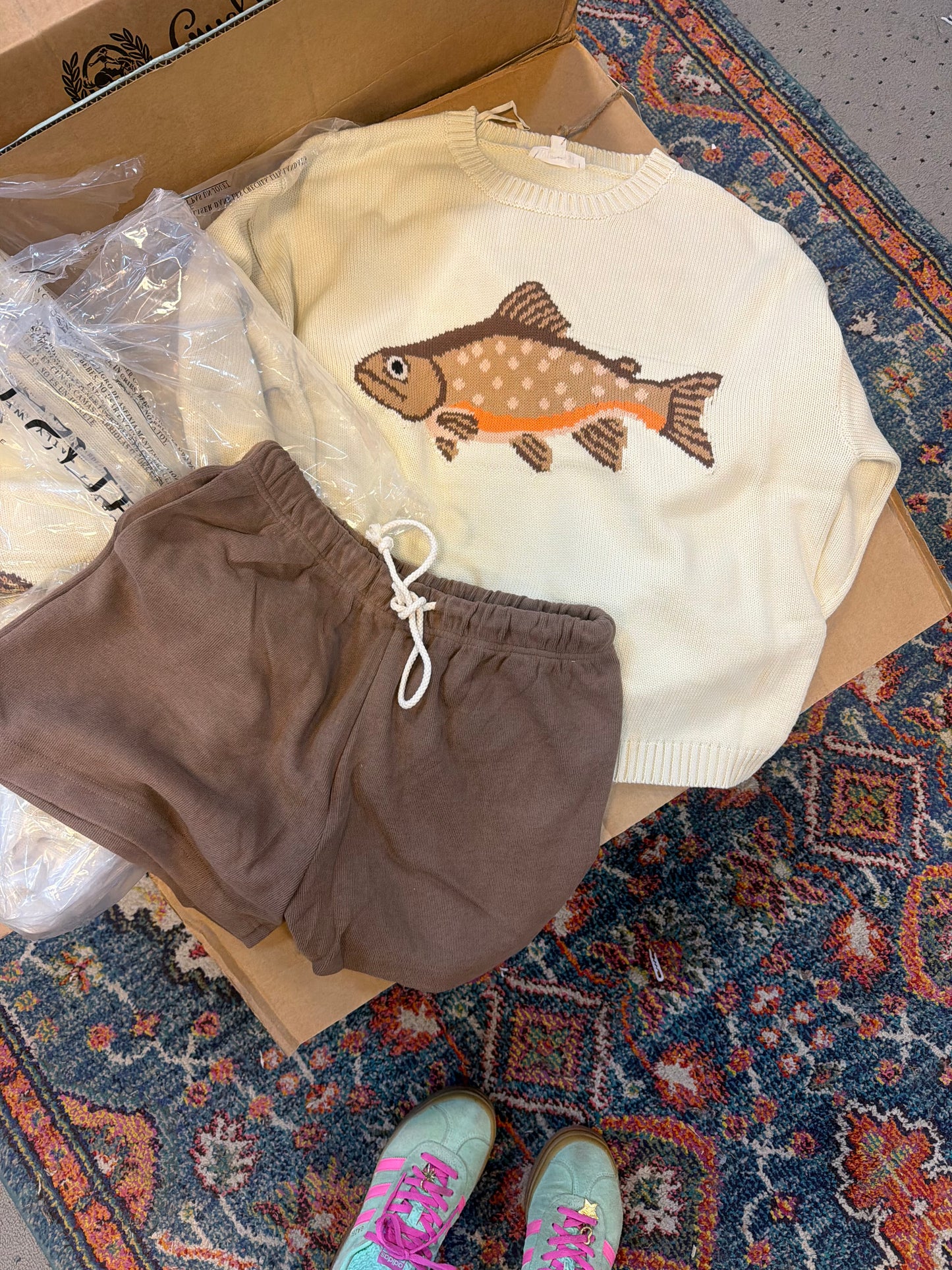 Cream Fish Sweater