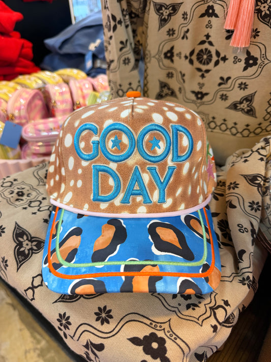 Good Day Fawn Print&Cheetah Trucker Hat