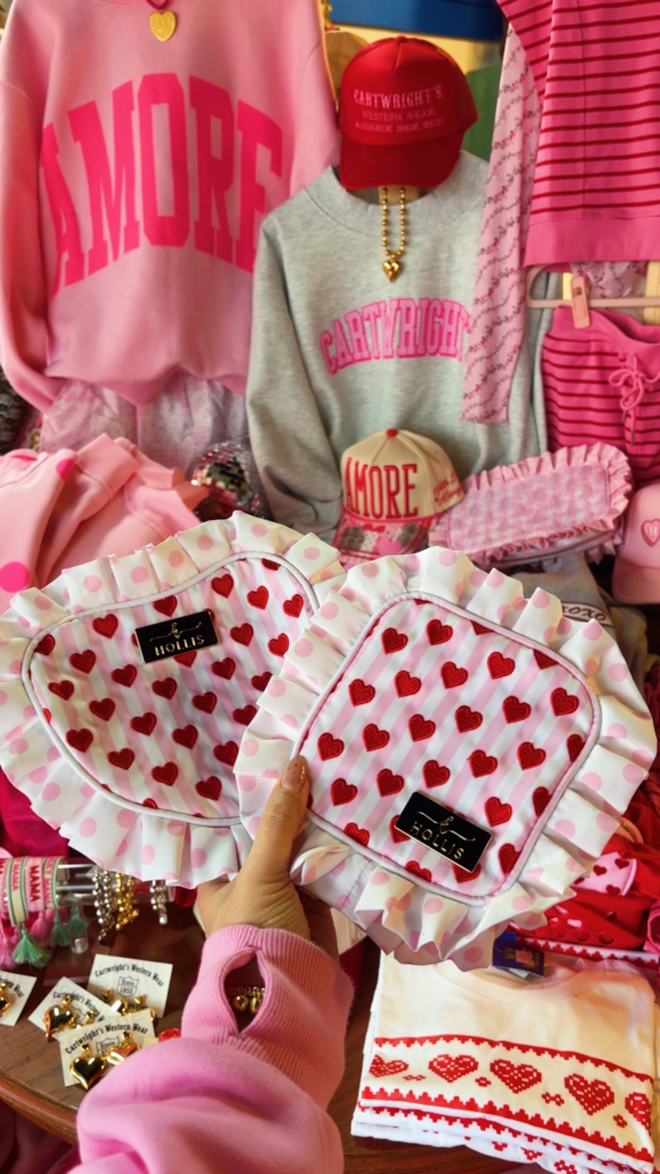 New Limited Edition HOLLIS Valentines Pastel Heart Pouch
