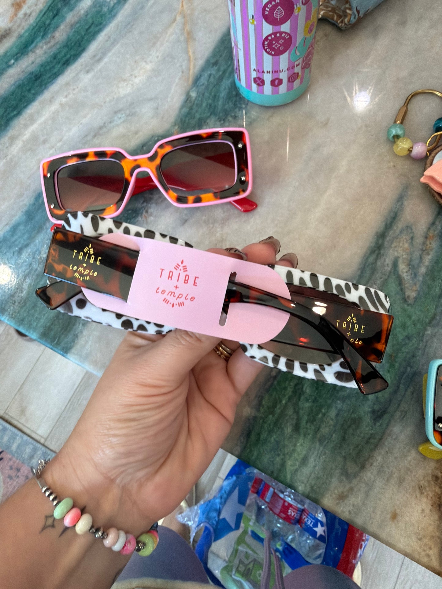Dot + Tortoise Sunglasses-Black & White 🕶️